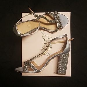 Chunky silver heels
